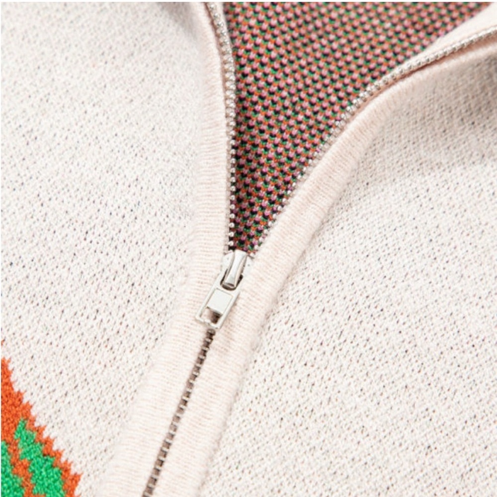 Floral Print Quarter Zip Sweater - Picture 5 of 11